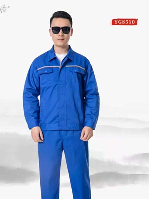 YG8510定制春秋長(cháng)袖工作服套裝男耐磨透氣裝