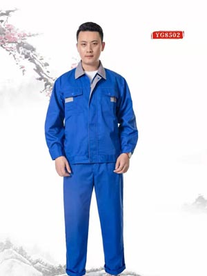 YG8502春秋季長(cháng)袖工作服套裝男士純色